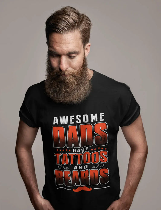 ULTRABASIC Men's T-Shirt Awesome Dads Have Tattoos and Beards - Funny Dad Tee Shirt