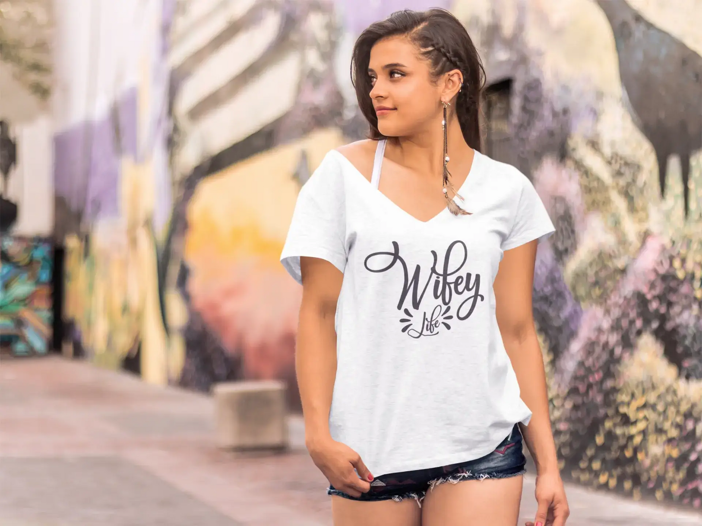 ULTRABASIC Women's T-Shirt Wifey Life - Short Sleeve Tee Shirt Gift Tops