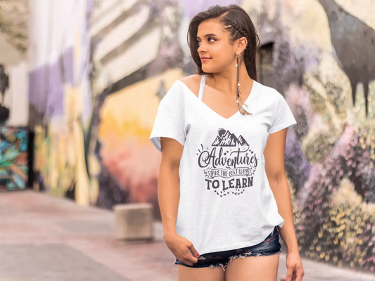 ULTRABASIC Women's T-Shirt Adventures Are the Best Way to Learn - Quote Tee Shirt Tops