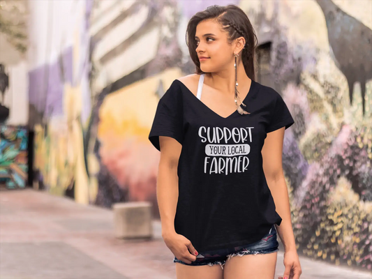 ULTRABASIC Women's T-Shirt Support Your Local Farmer - Funny Short Sleeve Tee Shirt