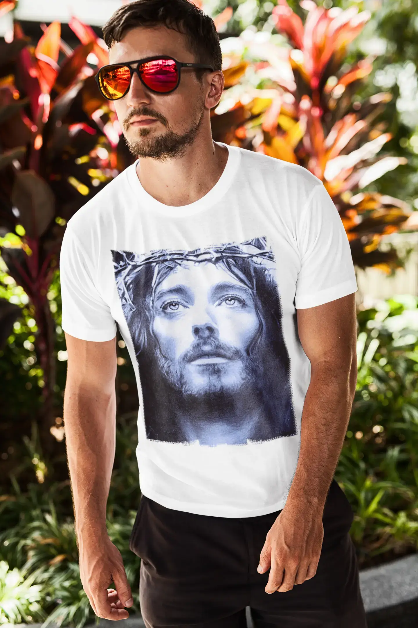 Jesus Christ Blue t-shirt celebrity Picture 7015060