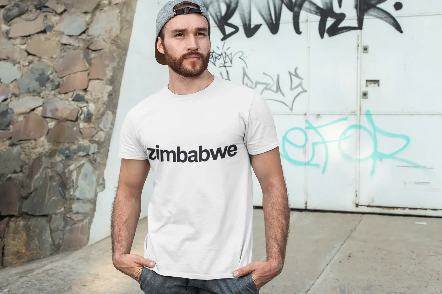Zimbabwe Men's Short Sleeve Round Neck T-shirt 00067