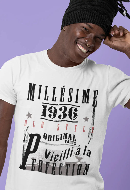 1936,birthday gifts for him,birthday t-shirts,Men's Short Sleeve Round Neck T-shirt , FR Vintage White Men's 00135