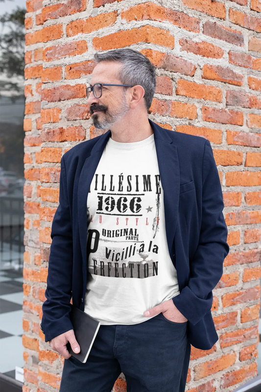 1966,Cadeaux,Anniversaire,Manches Courtes,Blanc,Homme T-Shirt