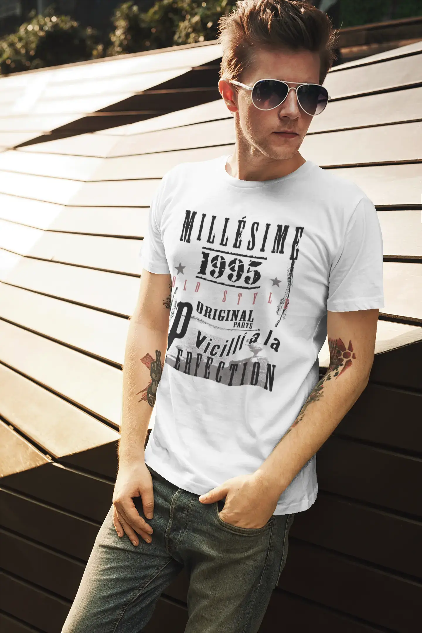 1995,birthday gifts for him,birthday t-shirts,Men's Short Sleeve Round Neck T-shirt , FR Vintage White Men's 00135