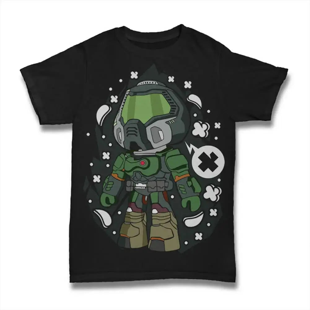 Men's Graphic T-Shirt Space Slayer - Green Fictional Character Shirt - Video Game - First Shooter Eco-Friendly Limited Edition Short Sleeve Tee-Shirt Vintage Birthday Gift Novelty