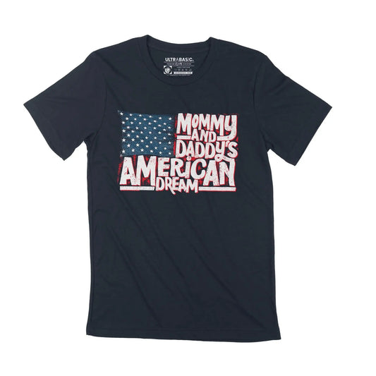 Men's Graphic T-Shirt Mommy Daddy American Dream American Flag Eco-Friendly Limited Edition Short Sleeve Tee-Shirt Vintage Birthday Gift Novelty