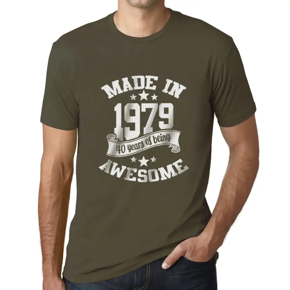 Men's Graphic T-Shirt Made in 1979 45th Birthday Anniversary 45 Year Old Gift 1979 Vintage Eco-Friendly Short Sleeve Novelty Tee