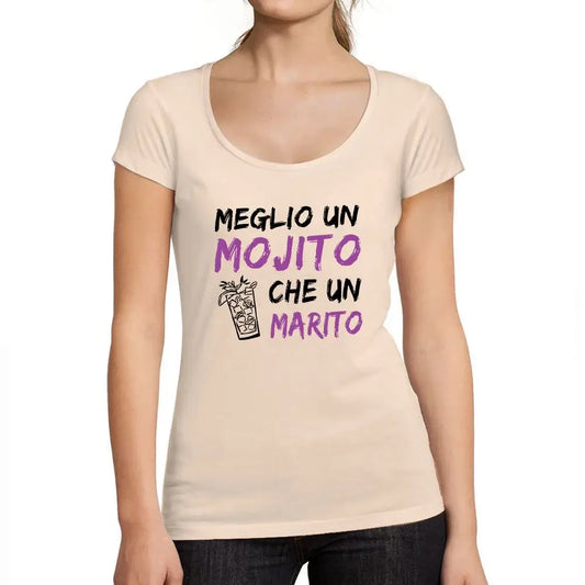 Women's Graphic T-Shirt Better A Mojito Than A Husband – Meglio Un Mojito Che Un Marito – Eco-Friendly Limited Edition Short Sleeve Tee-Shirt Vintage Birthday Gift Ladies Novelty