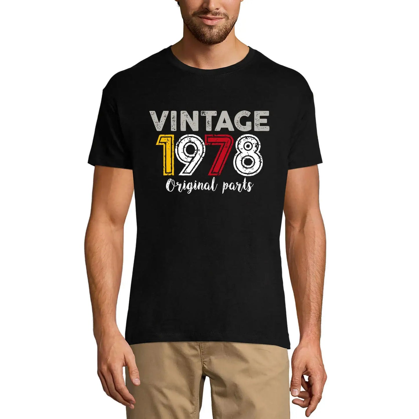 Men's Graphic T-Shirt Original Parts 1978 46th Birthday Anniversary 46 Year Old Gift 1978 Vintage Eco-Friendly Short Sleeve Novelty Tee
