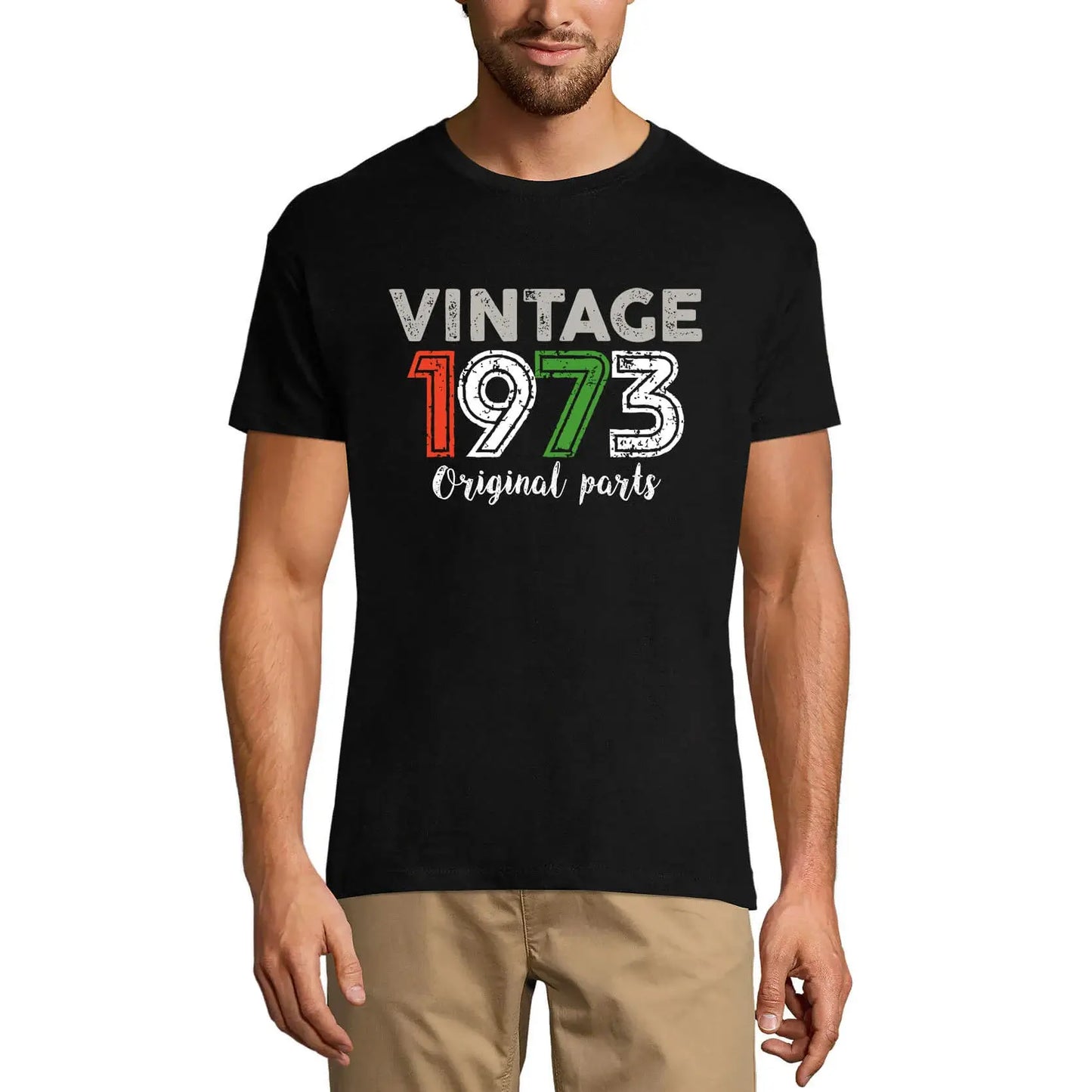 Men's Graphic T-Shirt Original Parts 1973 51st Birthday Anniversary 51 Year Old Gift 1973 Vintage Eco-Friendly Short Sleeve Novelty Tee