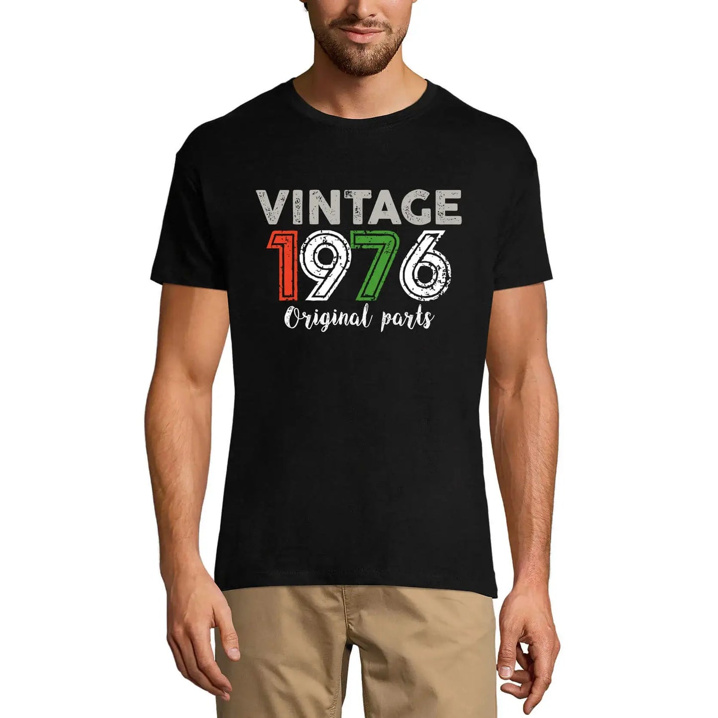 Men's Graphic T-Shirt Original Parts 1976 48th Birthday Anniversary 48 Year Old Gift 1976 Vintage Eco-Friendly Short Sleeve Novelty Tee