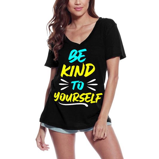 ULTRABASIC Women's Graphic T-Shirt Be Kind to Yourself - Motivational Shirt