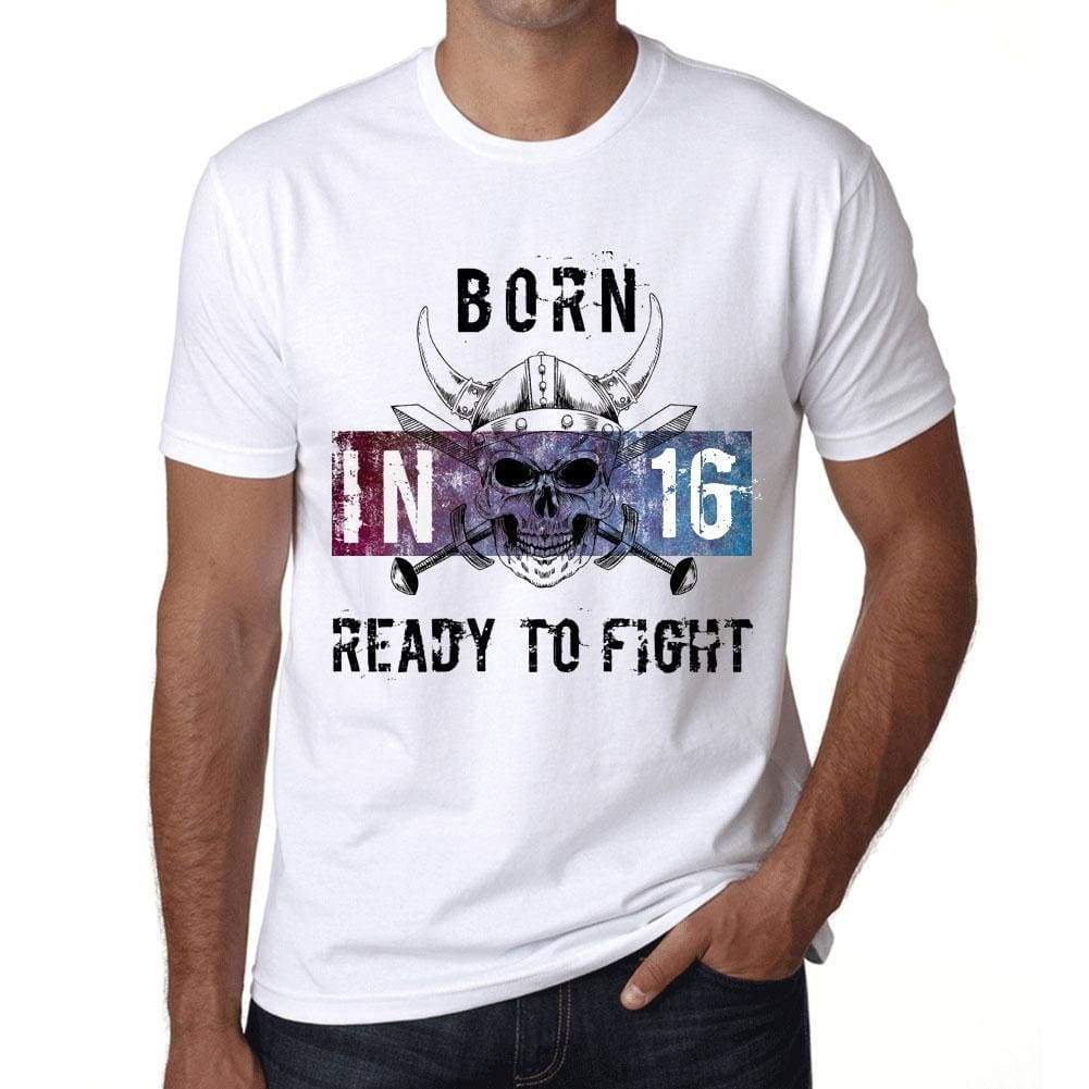 16, Ready to Fight, Men's T-shirt, White, Birthday Gift 00387 - ultrabasic-com