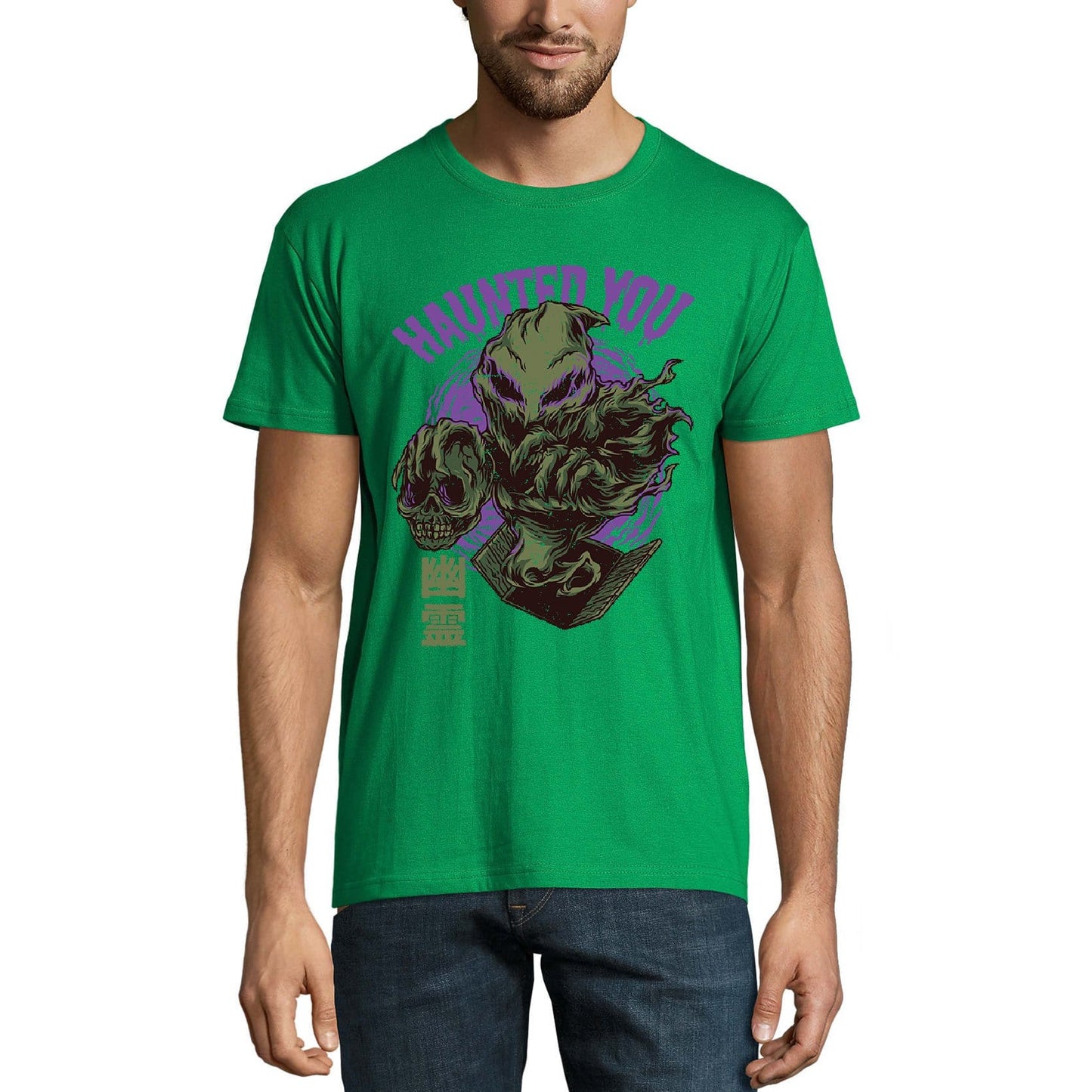 ULTRABASIC Men's Novelty T-Shirt Haunted You - Scary Short Sleeve Tee Shirt