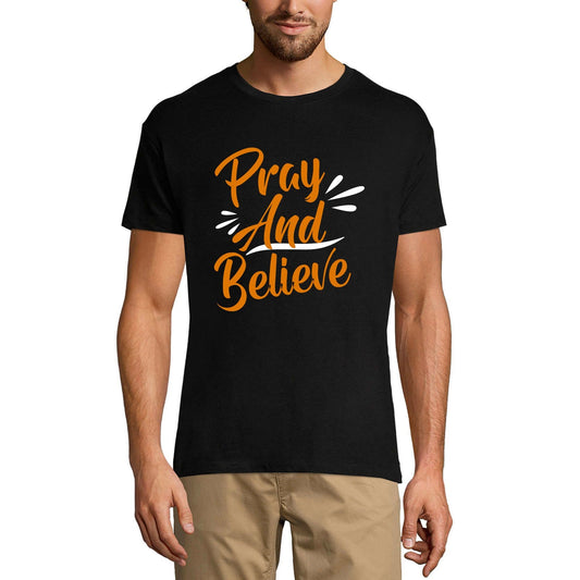 ULTRABASIC Graphic Men's T-Shirt Pray And Believe - Religious Vintage Shirt