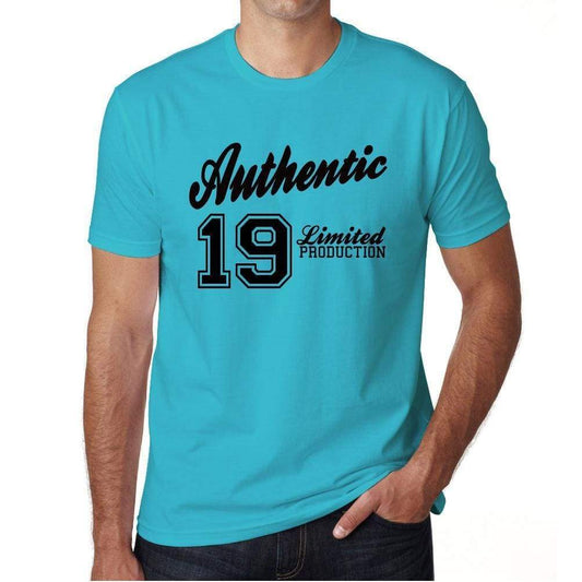 19, Authentic, Blue, Men's Short Sleeve Round Neck T-shirt 00122 - ultrabasic-com