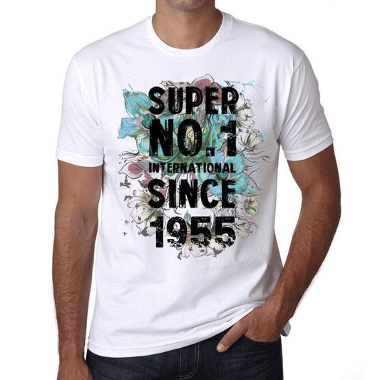 1955, Super No.1 Since 1955 Men's T-shirt White Birthday Gift 00507 ultrabasic-com.myshopify.com