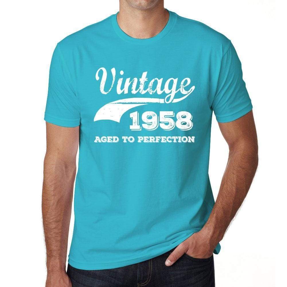 1958 Vintage Aged to Perfection, Blue, Men's Short Sleeve Round Neck T-shirt 00291 ultrabasic-com.myshopify.com