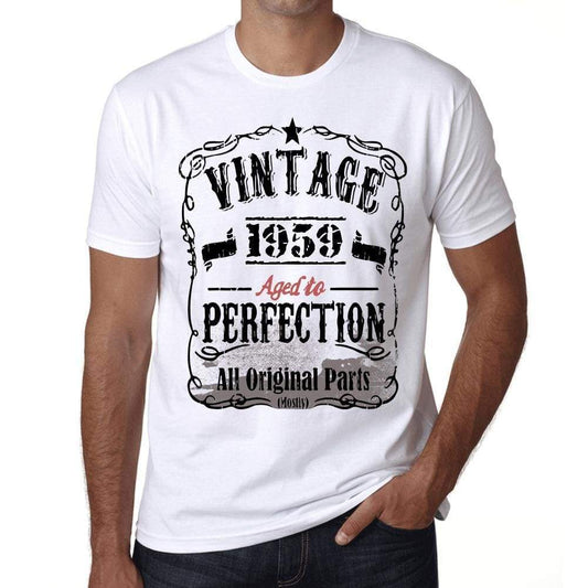 1959 Vintage Aged to Perfection Men's T-shirt White Birthday Gift 00488 ultrabasic-com.myshopify.com