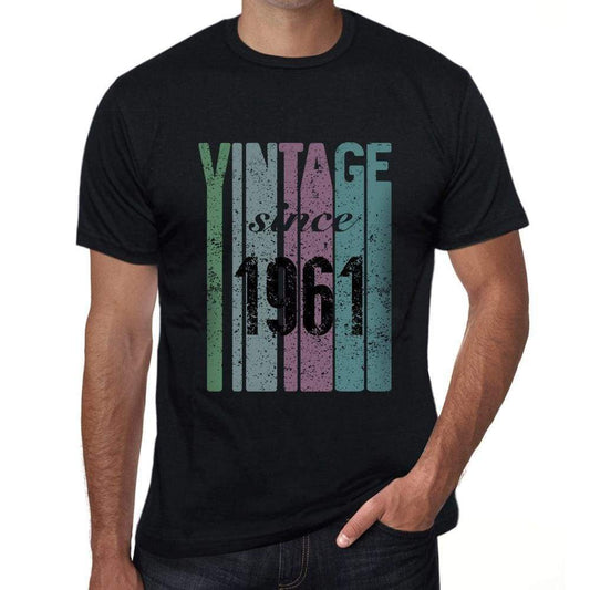 1961, Vintage Since 1961 <span>Men's</span> T-shirt Black Birthday Gift 00502 - ULTRABASIC
