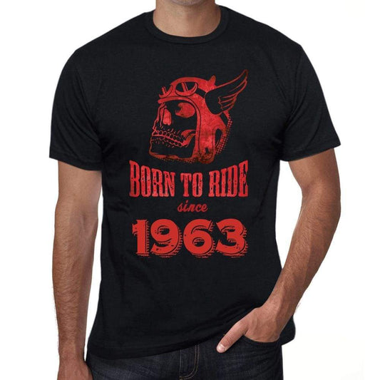 1963, Born to Ride Since 1963 Men's T-shirt Black Birthday Gift 00493 - ultrabasic-com