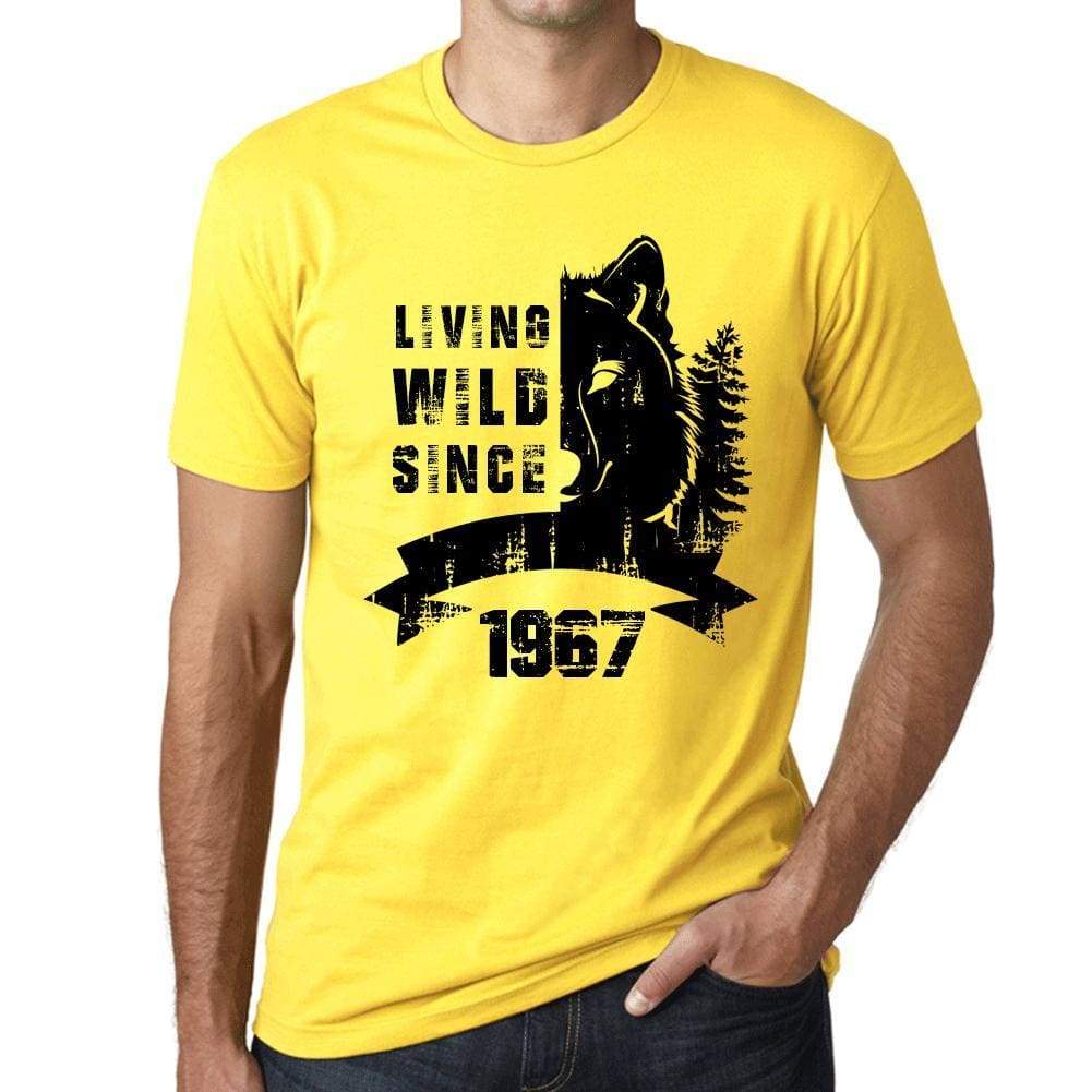 1967, Living Wild Since 1967 Men's T-shirt Yellow Birthday Gift 00501 - ultrabasic-com