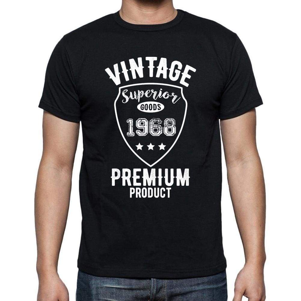 1968 Vintage superior, black, <span>Men's</span> <span><span>Short Sleeve</span></span> <span>Round Neck</span> T-shirt 00102 - ULTRABASIC