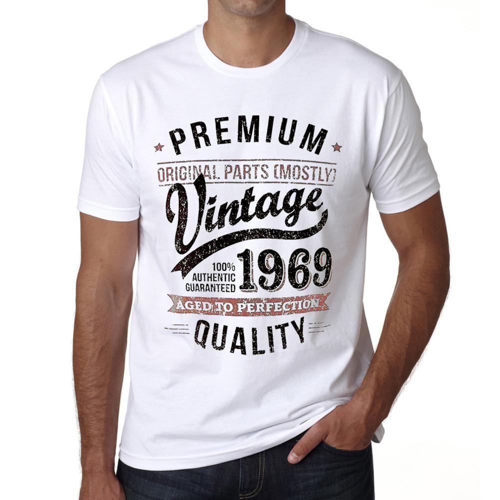 Graphic Men's 1969 Vintage Year - Birthday Gift For 50 Years Unisex T-Shirt White - Ultrabasic