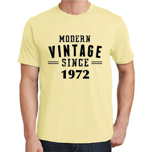 1972, Modern Vintage, Yellow, Men's Short Sleeve Round Neck T-shirt 00106 - ultrabasic-com