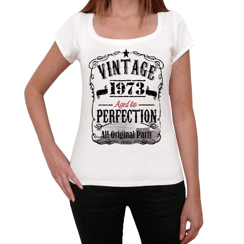 1973 Vintage Aged to Perfection Women's T-shirt White Birthday Gift 00491 - ultrabasic-com