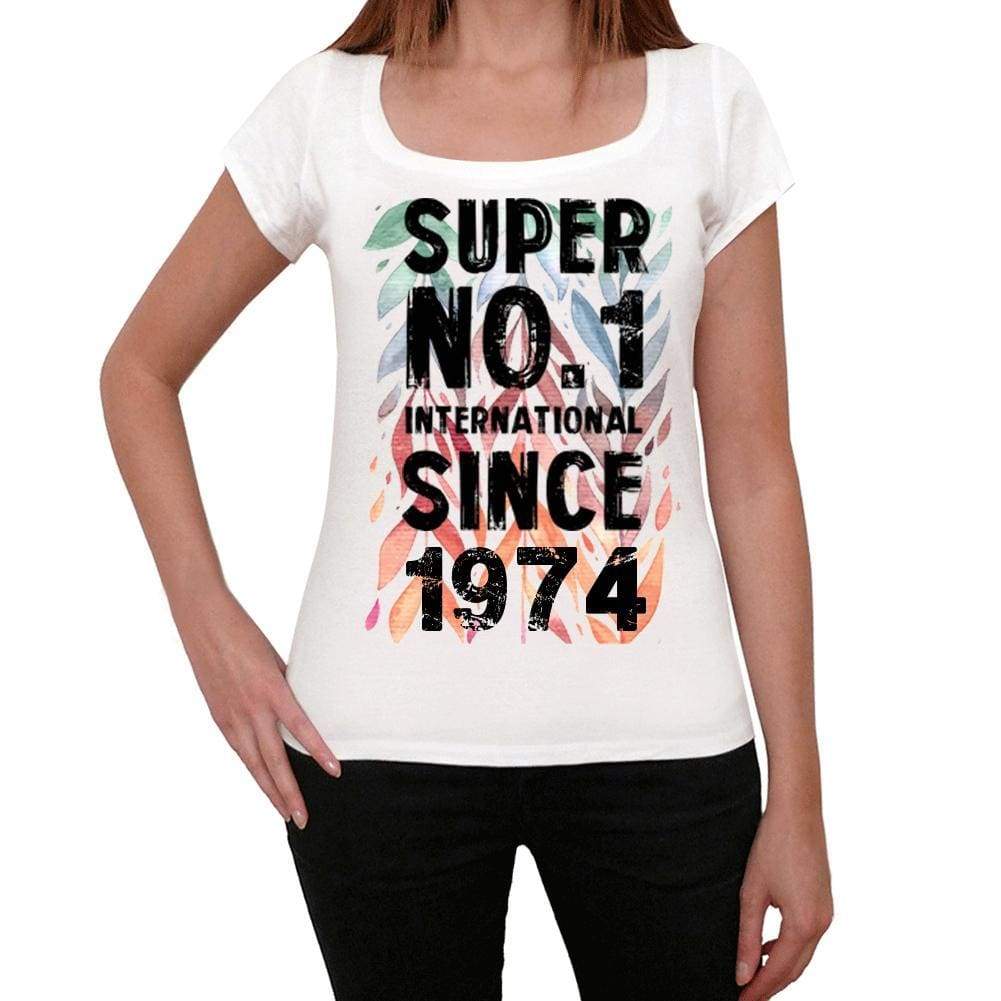 1974, Super No.1 Since 1974 Women's T-shirt White Birthday Gift 00505 - ultrabasic-com