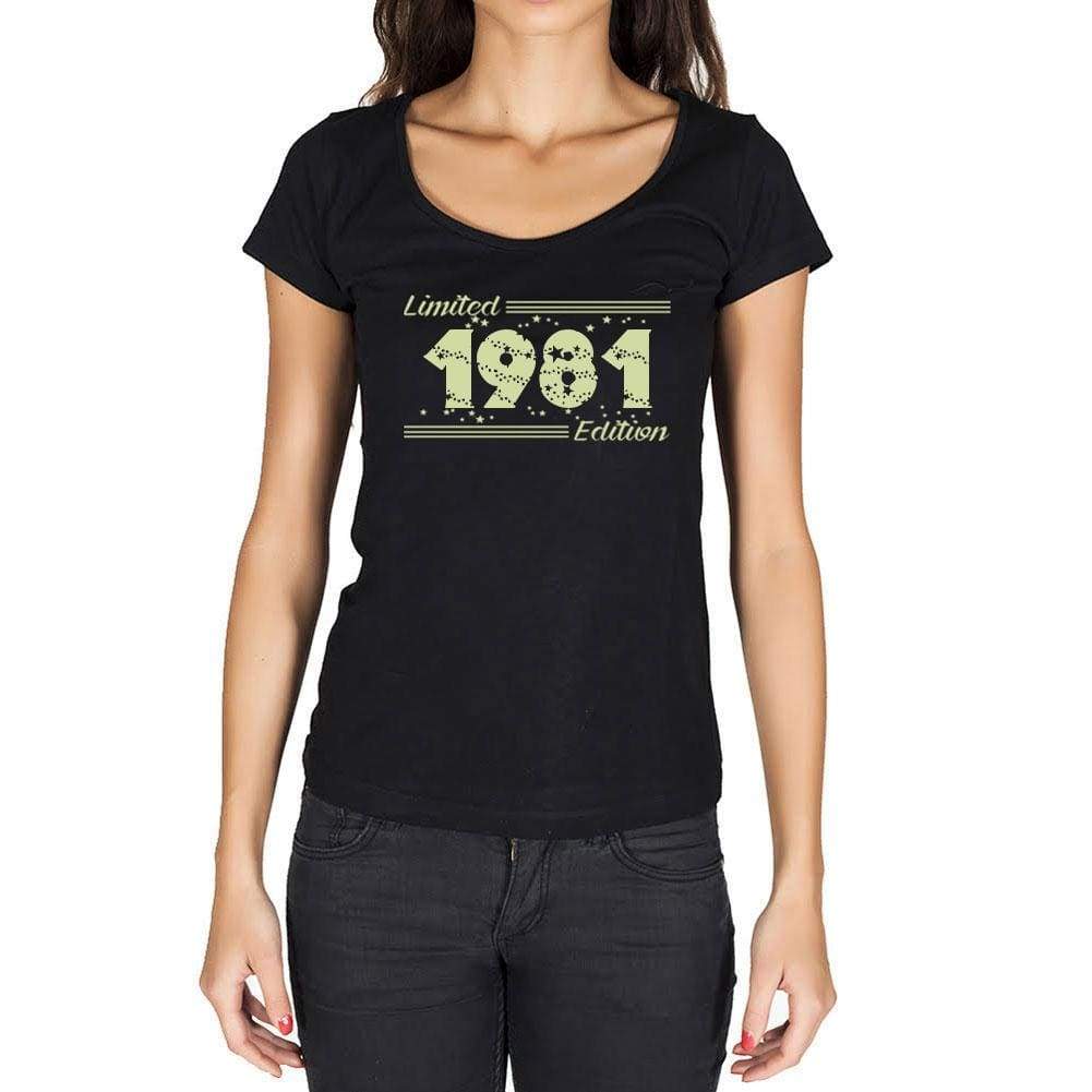 1981 Limited Edition Star, Women's T-shirt, Black, Birthday Gift 00383 - ultrabasic-com