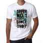 1987, Super No.1 Since 1987 <span>Men's</span> T-shirt White Birthday Gift 00507 - ULTRABASIC