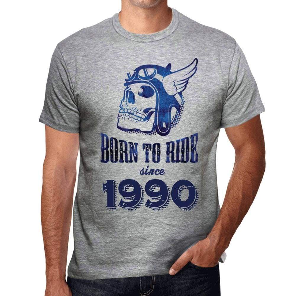 1990 Born To Ride Since 1990 Mens T-Shirt Grey Birthday Gift 00495 - Grey / S - Casual