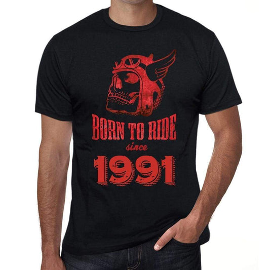 1991 Born To Ride Since 1991 Mens T-Shirt Black Birthday Gift 00493 - Black / Xs - Casual
