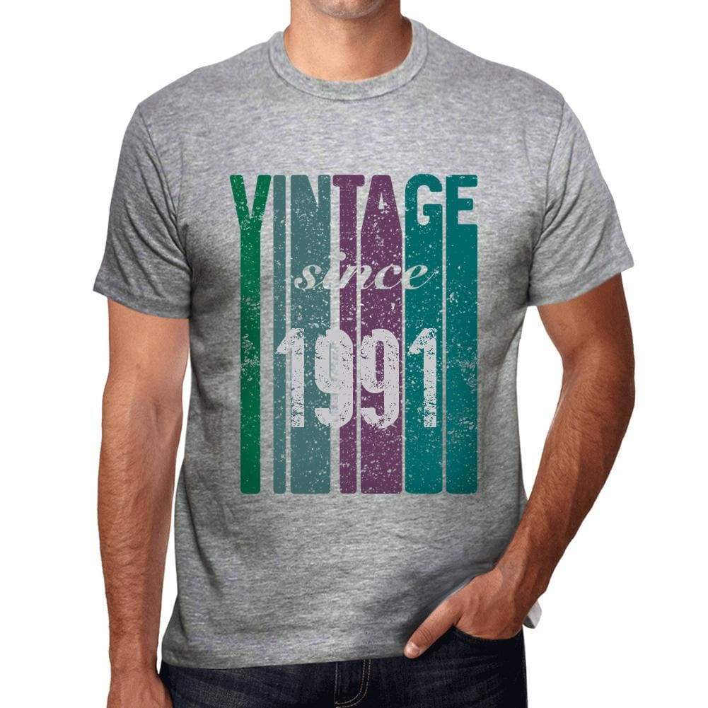 1991 Vintage Since 1991 Mens T-Shirt Grey Birthday Gift 00504 00504 - Grey / S - Casual