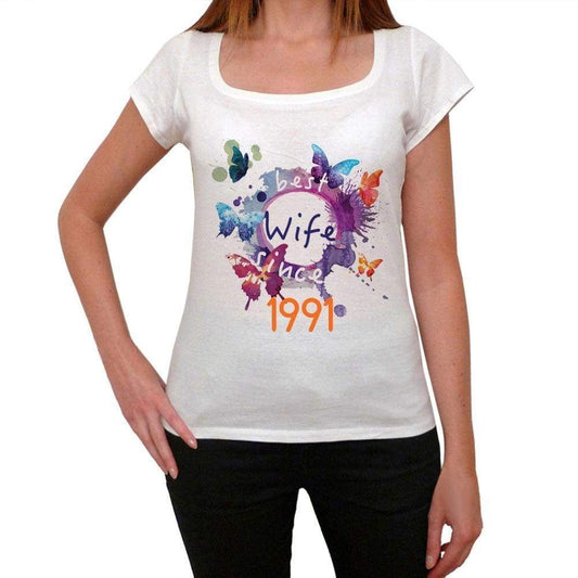 1991 Womens Short Sleeve Round Neck T-Shirt 00142 - Casual