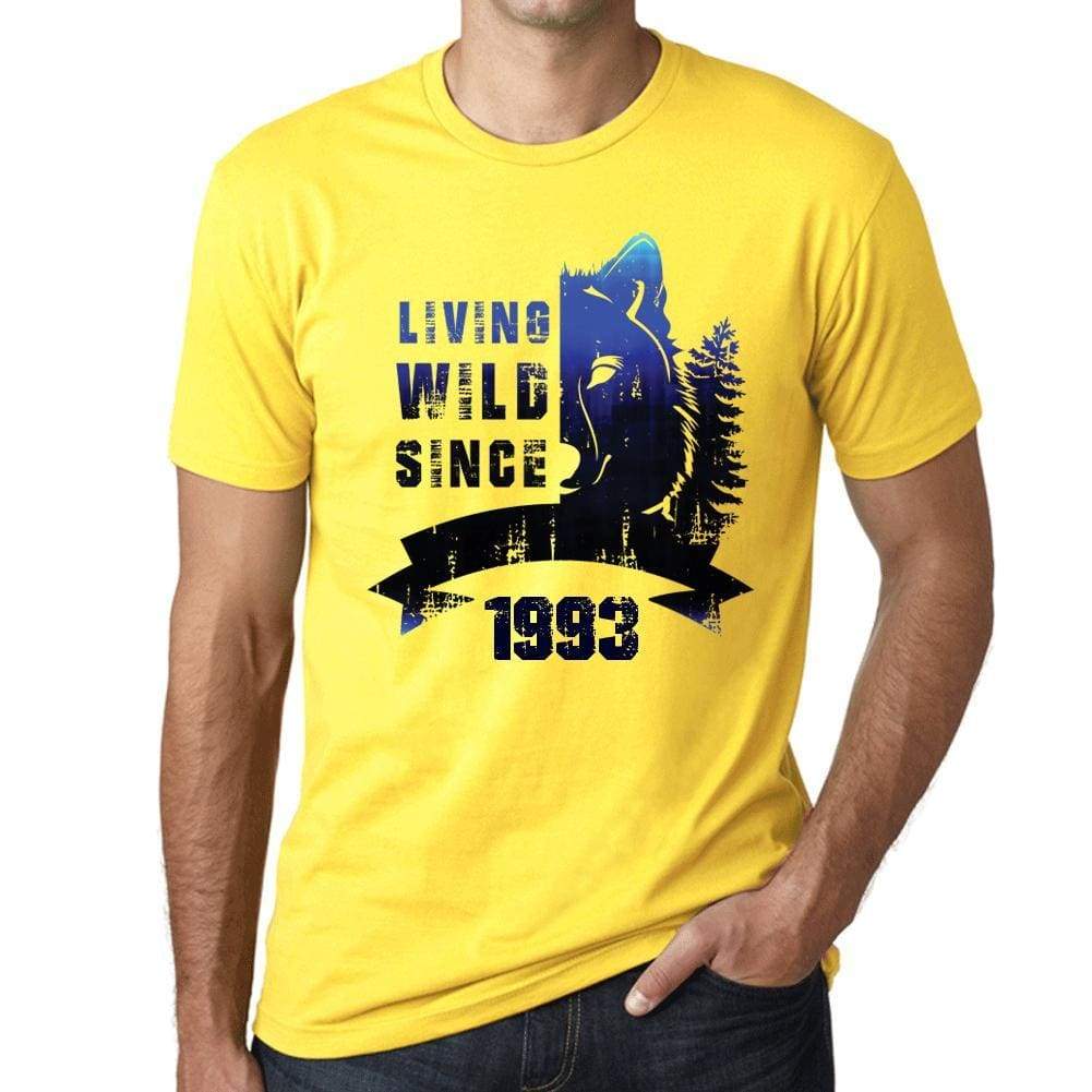 1993 Living Wild 2 Since 1993 Mens T-Shirt Yellow Birthday Gift 00516 - Yellow / Xs - Casual