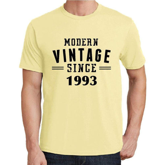 1993 Modern Vintage Yellow Mens Short Sleeve Round Neck T-Shirt 00106 - Yellow / S - Casual