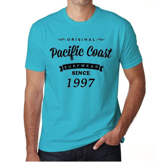 1997 Pacific Coast Blue Mens Short Sleeve Round Neck T-Shirt 00104 - Blue / S - Casual