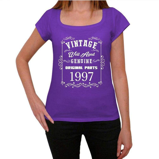 1997 Well Aged Purple Womens Short Sleeve Round Neck T-Shirt 00110 - Purple / Xs - Casual
