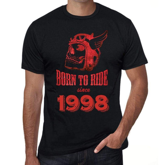 1998 Born To Ride Since 1998 Mens T-Shirt Black Birthday Gift 00493 - Black / Xs - Casual