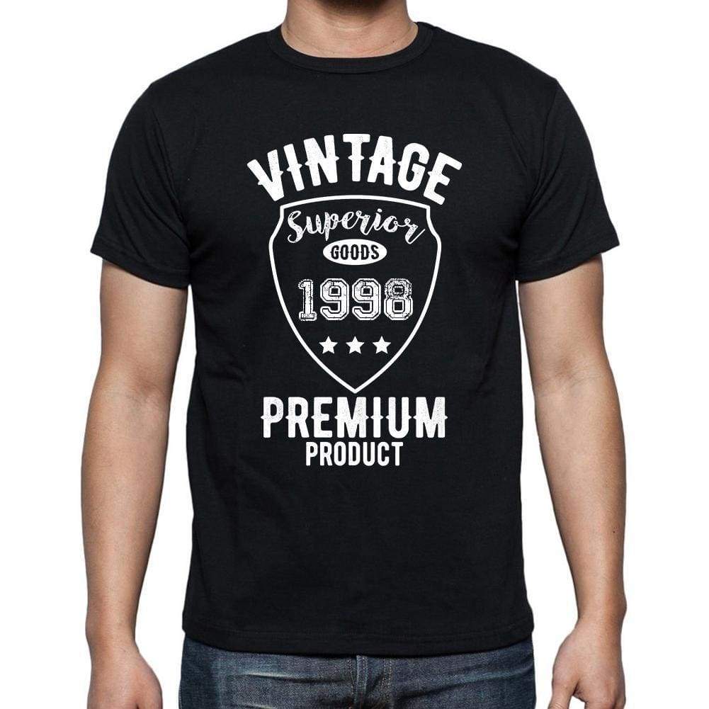 1998 Vintage Superior Black Mens Short Sleeve Round Neck T-Shirt 00102 - Black / S - Casual