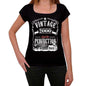 2000 Vintage Aged To Perfection Womens T-Shirt Black Birthday Gift 00492 - Black / Xs - Casual
