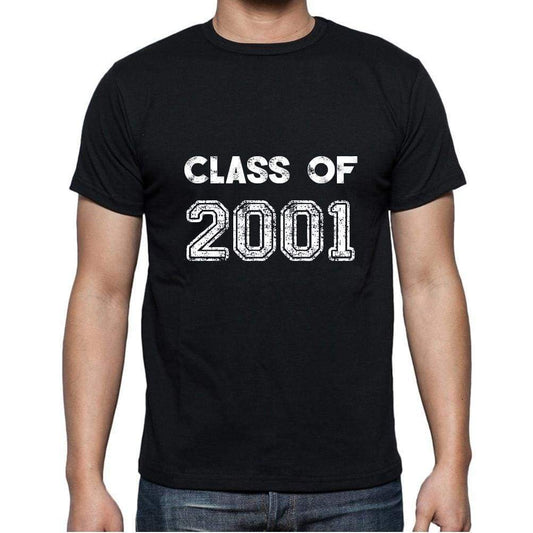 2001 Class Of Black Mens Short Sleeve Round Neck T-Shirt 00103 - Black / S - Casual