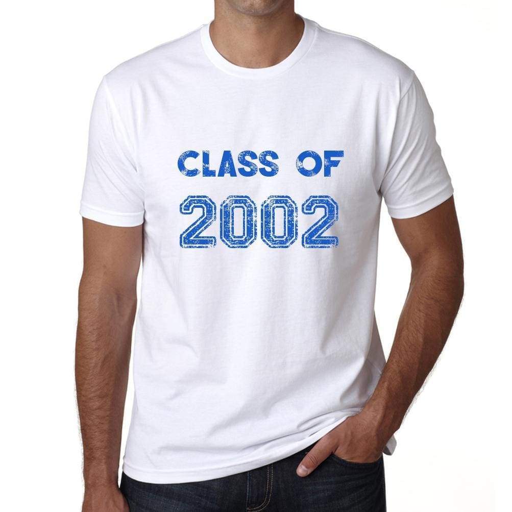 2002 Class Of White Mens Short Sleeve Round Neck T-Shirt 00094 - White / S - Casual