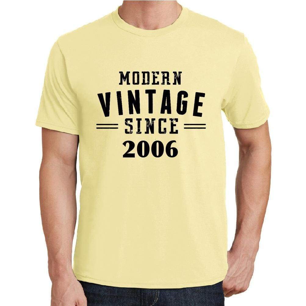 2006 Modern Vintage Yellow Mens Short Sleeve Round Neck T-Shirt 00106 - Yellow / S - Casual