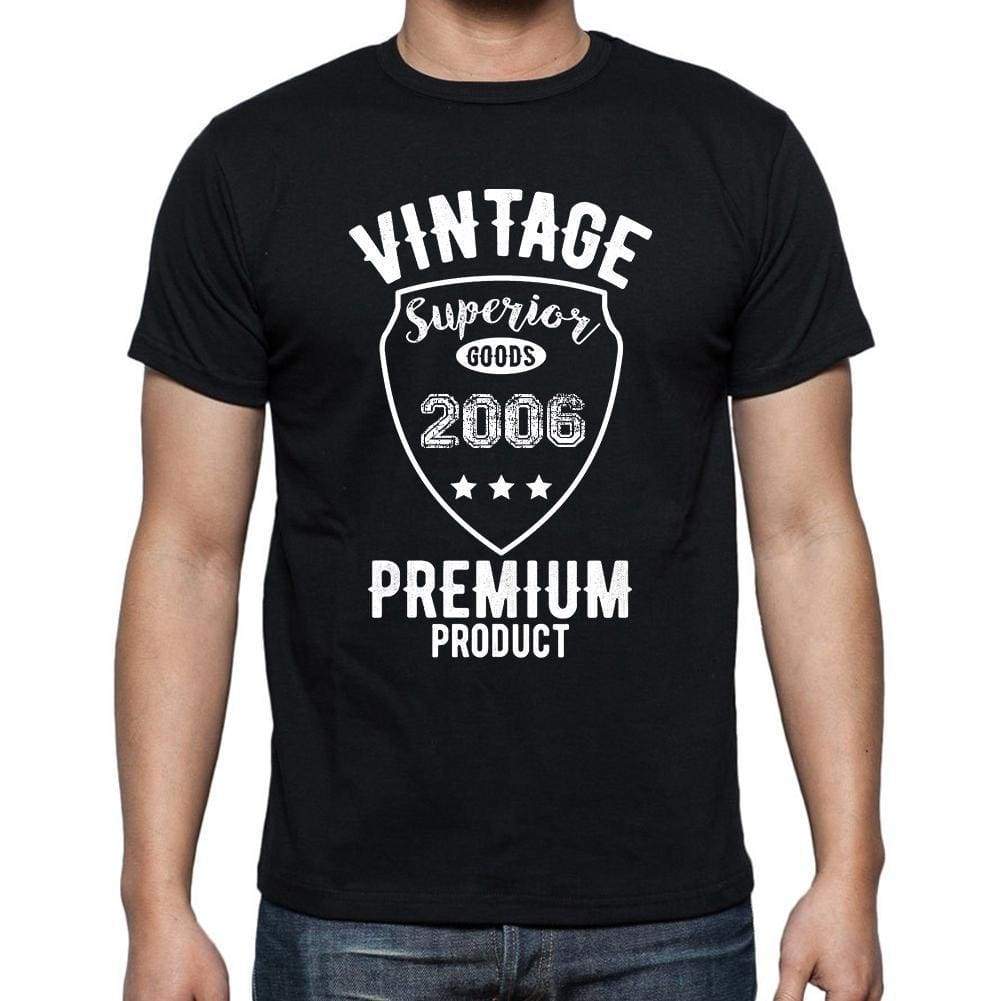 2006 Vintage Superior Black Mens Short Sleeve Round Neck T-Shirt 00102 - Black / S - Casual