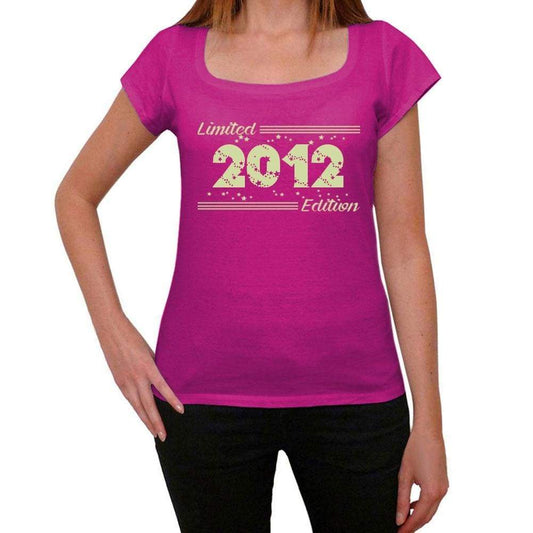 2012 Limited Edition Star Womens T-Shirt Pink Birthday Gift 00384 - Pink / Xs - Casual